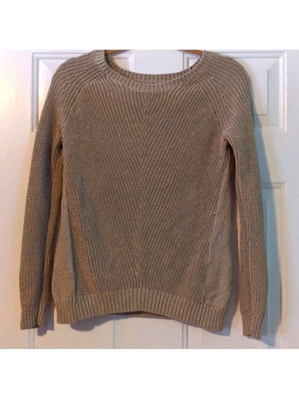 Banana Republic Gold Metallic Shimmer Sweater Small